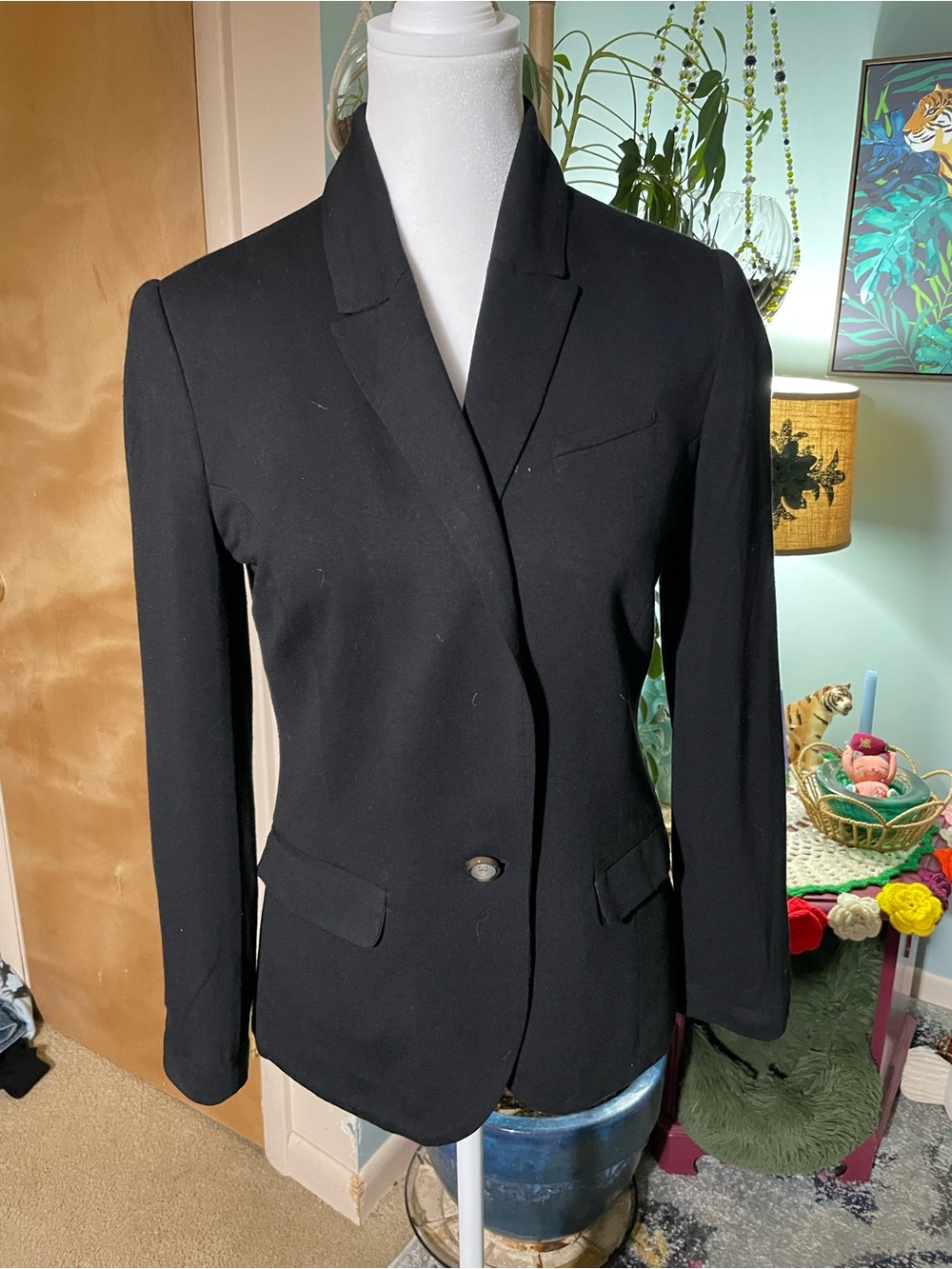 H&M Women's Black Tailored Single-Button Blazer